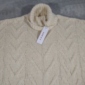 Gilli Sweater/Poncho Ladies M Cream Turtle Neck Retro Outdoor Vacation Winter